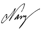 In handwritten cursive text, 